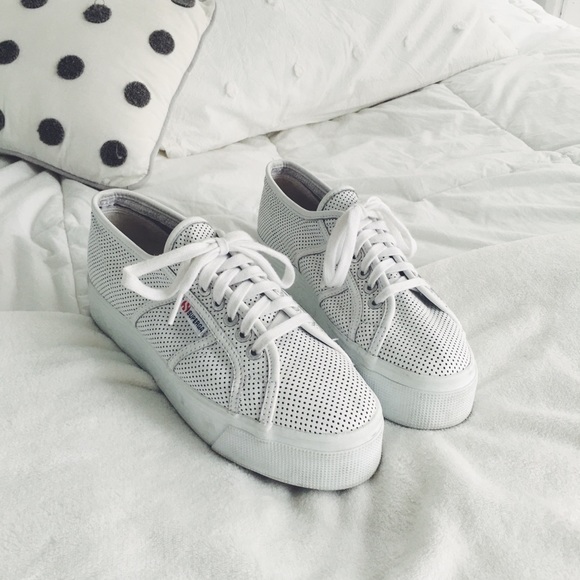 White Leather platform supergas! - Picture 2 of 5